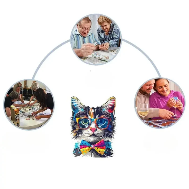 Puzzle Bois Chat avec Lunettes – SunCat™