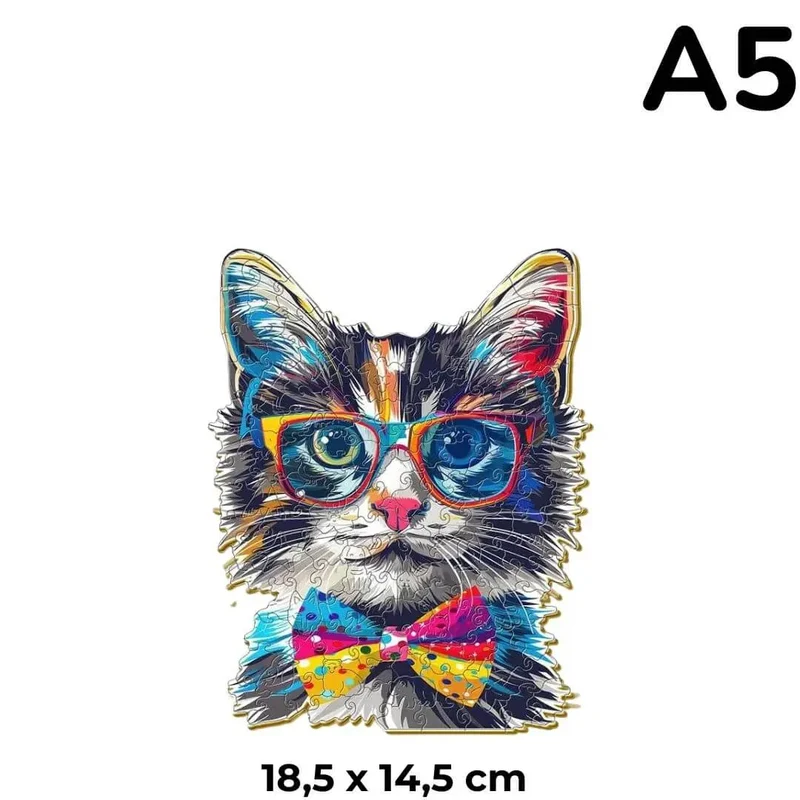 Puzzle Bois Chat avec Lunettes – SunCat™