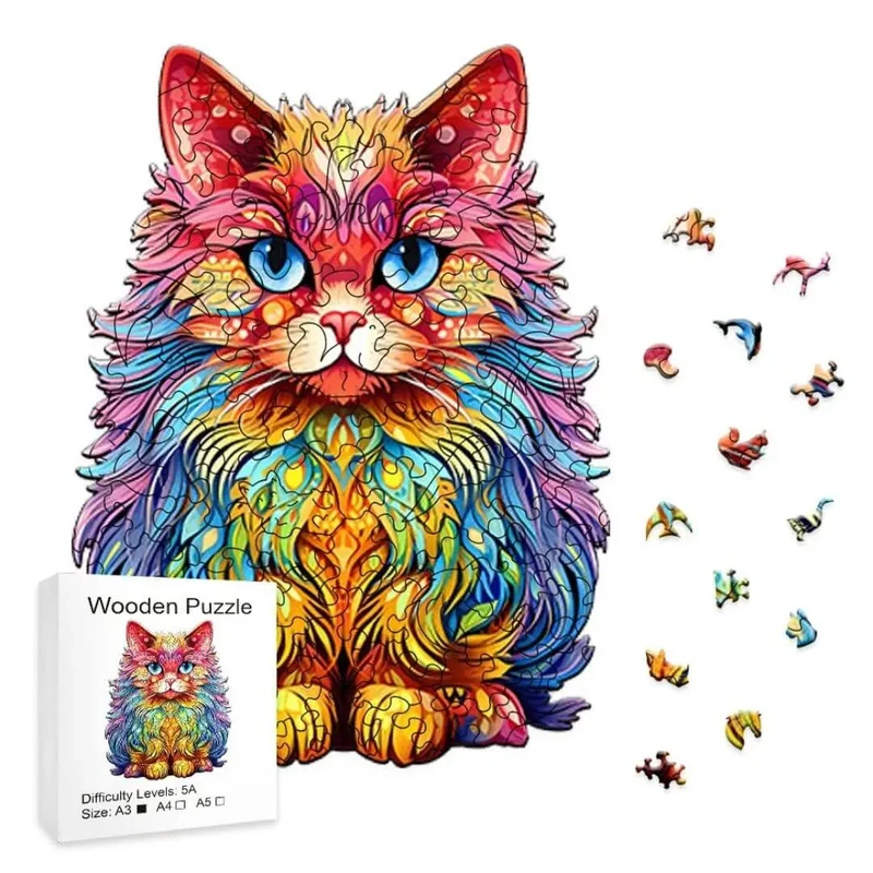 Puzzle en Bois Chat Persan – CatCute™