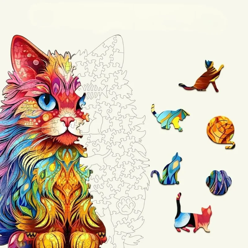 Puzzle en Bois Chat Persan – CatCute™