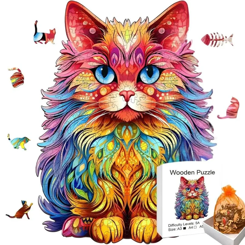 Puzzle en Bois Chat Persan – CatCute™