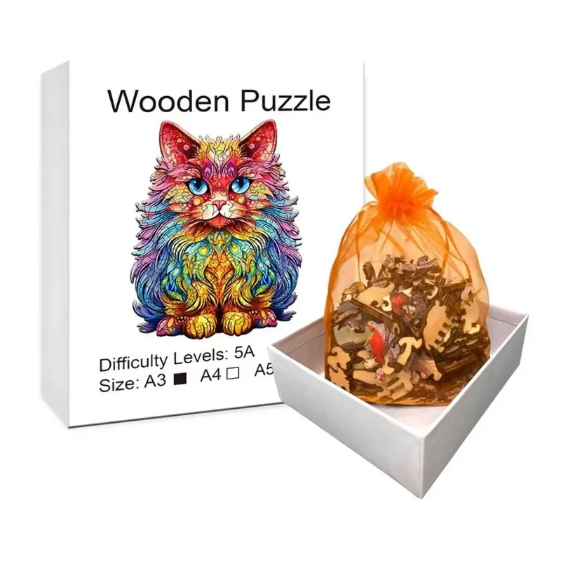 Puzzle en Bois Chat Persan – CatCute™