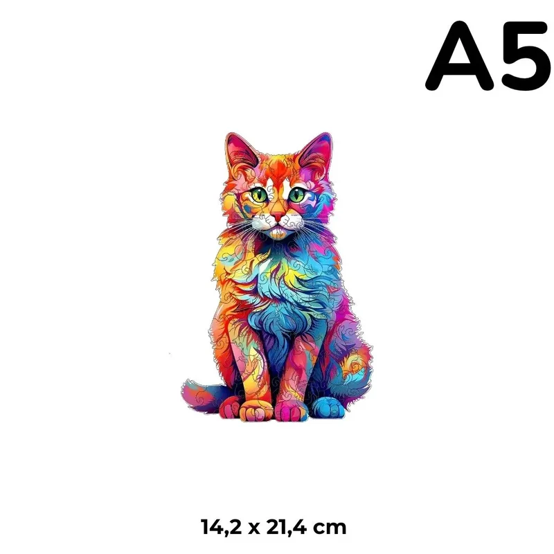 Puzzle en Bois Chat Artistique – ColorCat™