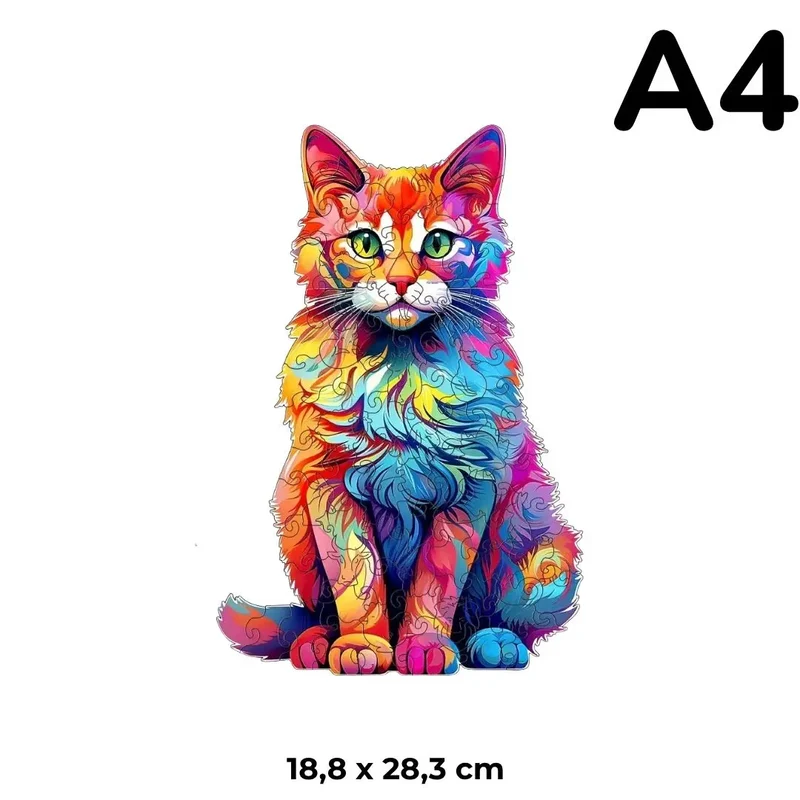 Puzzle en Bois Chat Artistique – ColorCat™
