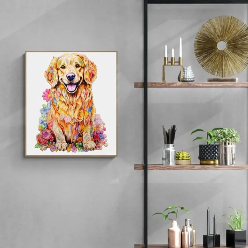 Puzzle Bois Chien Fleuri – DoggoJoy™