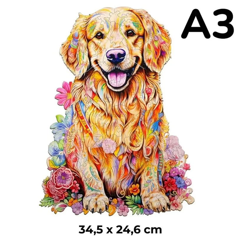 Puzzle Bois Chien Fleuri – DoggoJoy™