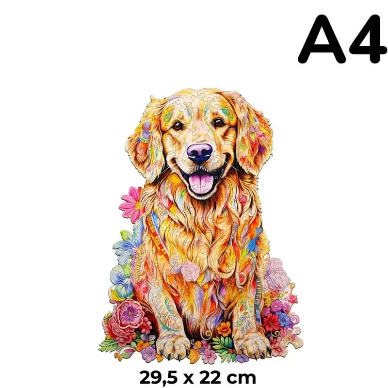 Puzzle Bois Chien Fleuri – DoggoJoy™