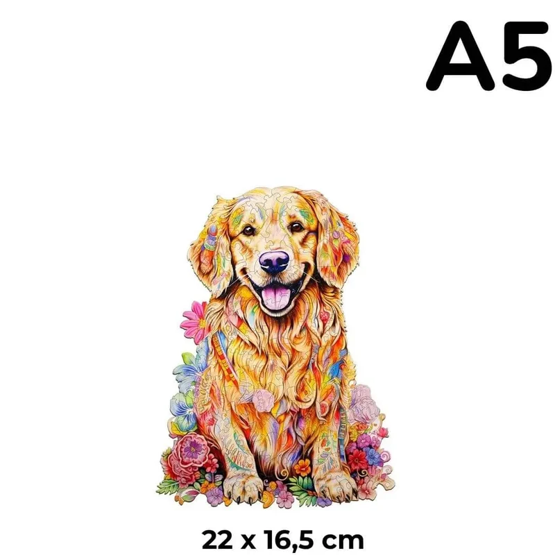 Puzzle Bois Chien Fleuri – DoggoJoy™