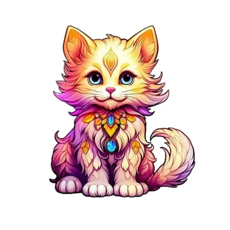 Puzzle en Bois Chat Bijou – GemCat™