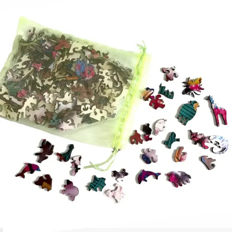 Puzzle en Bois Perroquet Coloré – BirdyBloom™