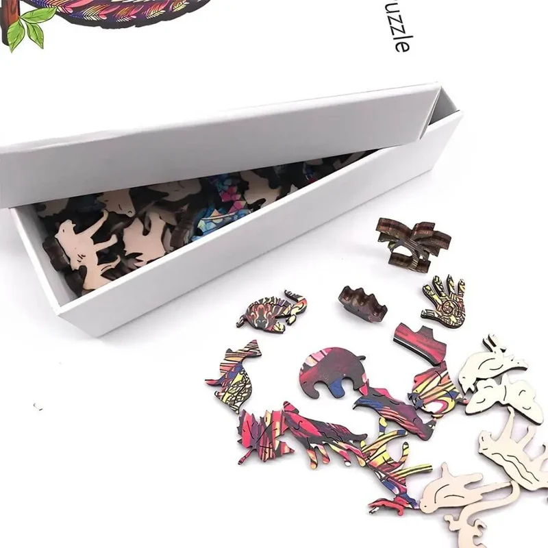 Puzzle en Bois Perroquet Coloré – BirdyBloom™