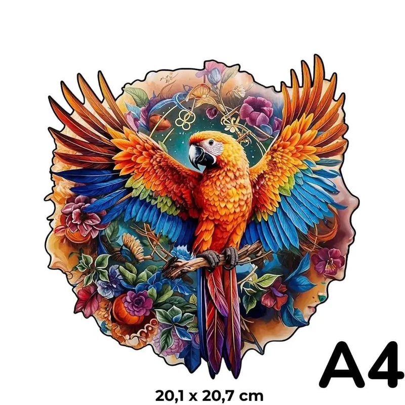 Puzzle en Bois Perroquet Coloré – BirdyBloom™