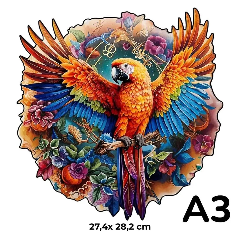 Puzzle en Bois Perroquet Coloré – BirdyBloom™