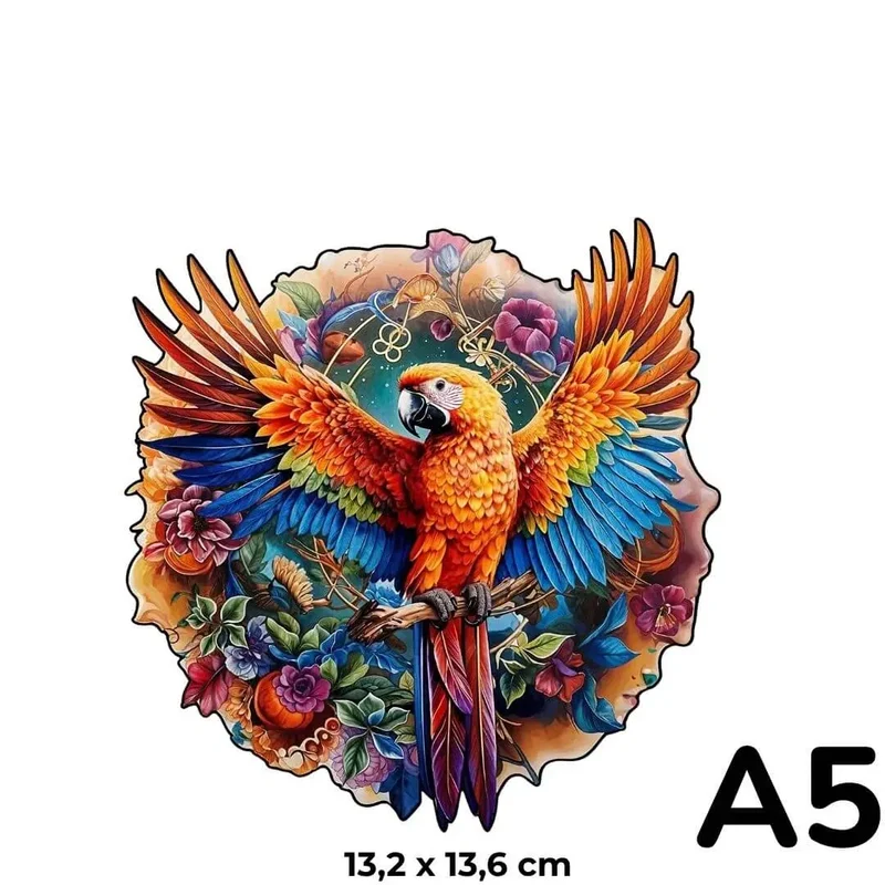 Puzzle en Bois Perroquet Coloré – BirdyBloom™