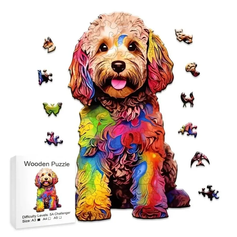 Puzzle Bois Chien Artistique – DoggyArt™