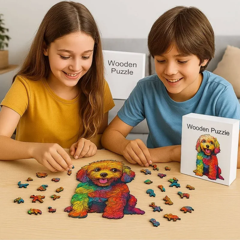 Puzzle Bois Chien Artistique – DoggyArt™