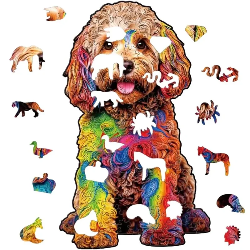 Puzzle Bois Chien Artistique – DoggyArt™
