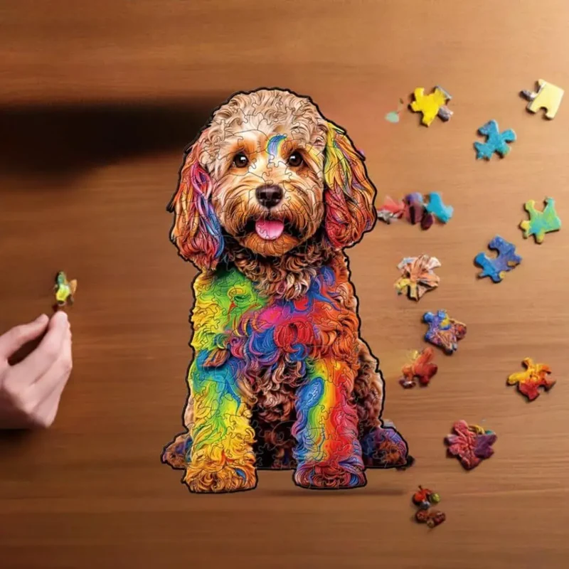 Puzzle Bois Chien Artistique – DoggyArt™