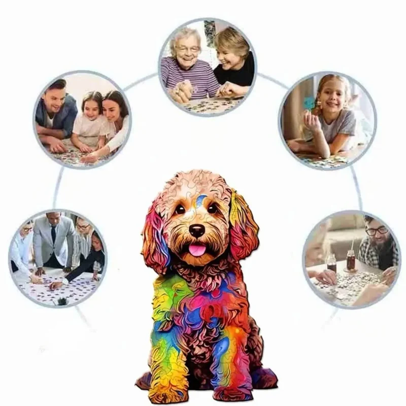 Puzzle Bois Chien Artistique – DoggyArt™