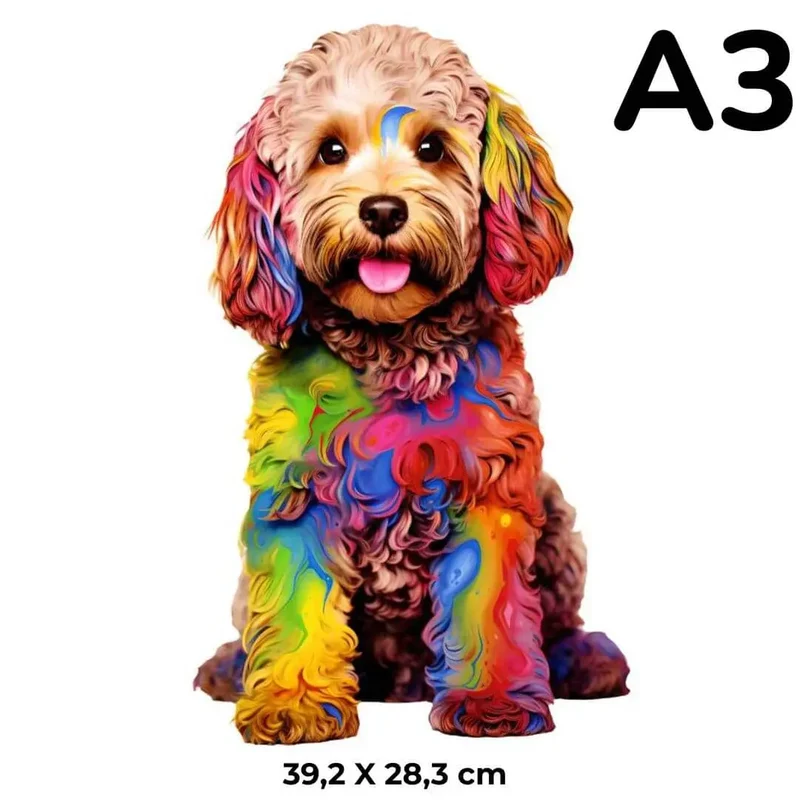 Puzzle Bois Chien Artistique – DoggyArt™