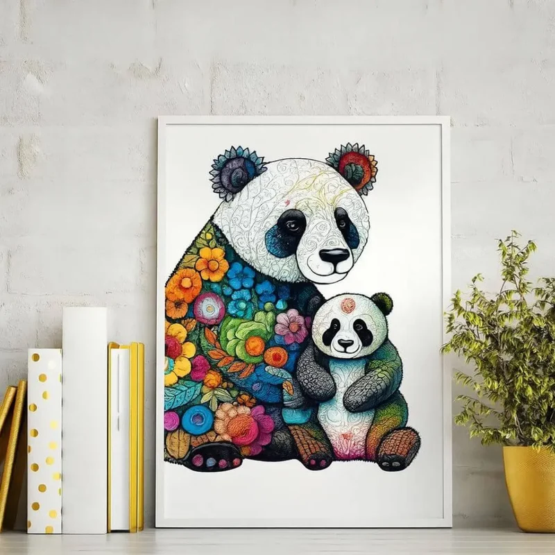 Puzzle en Bois Panda Coloré – FloraPanda™