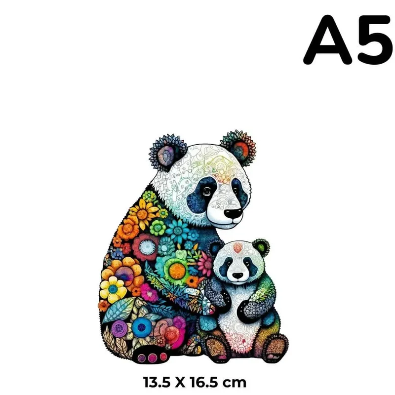 Puzzle en Bois Panda Coloré – FloraPanda™