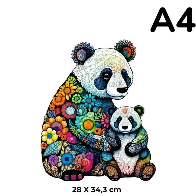 Puzzle en Bois Panda Coloré – FloraPanda™