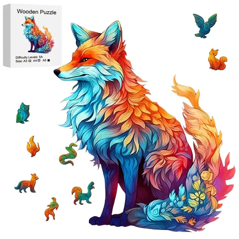 Puzzle Bois Renard Artistique – FoxArt™