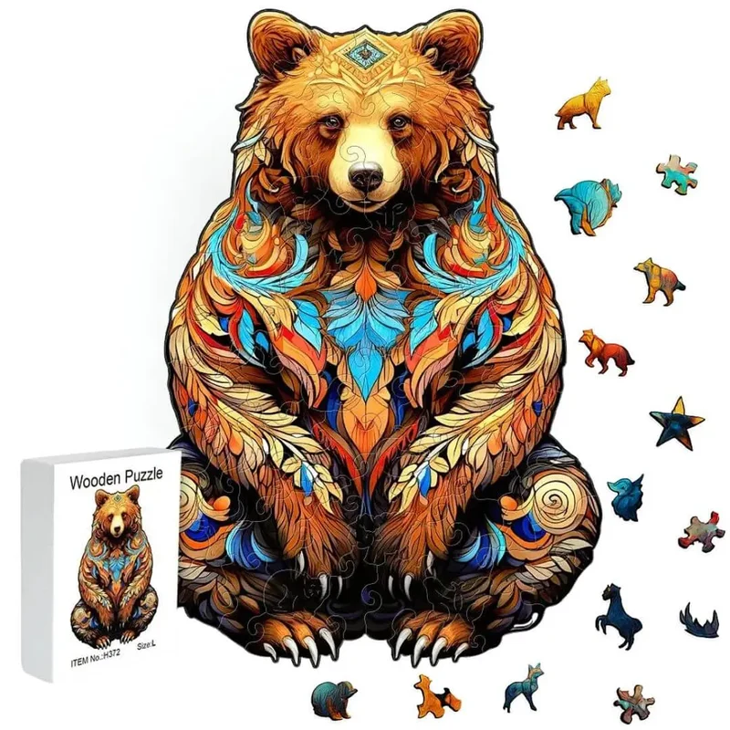 Puzzle Bois Ours Artistique - GrizzlyArt™