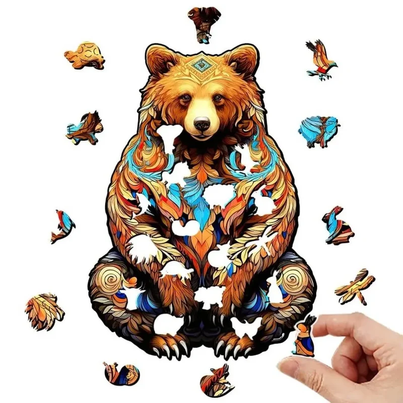 Puzzle Bois Ours Artistique - GrizzlyArt™
