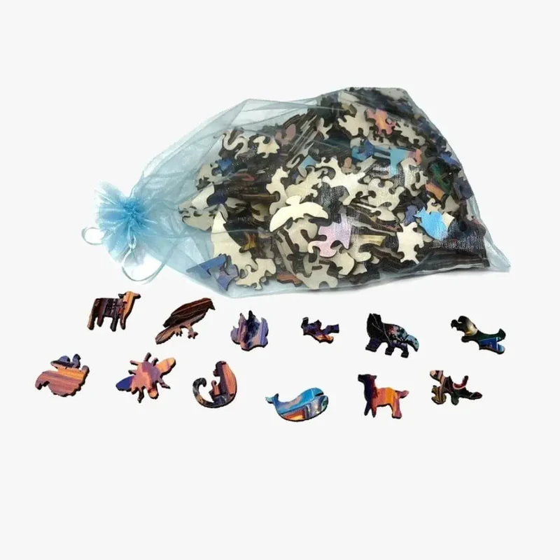 Puzzle Bois Lion Artistique – WildKing™