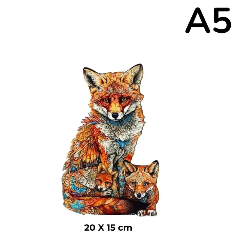Puzzle en Bois Famille Renard – FoxNest™