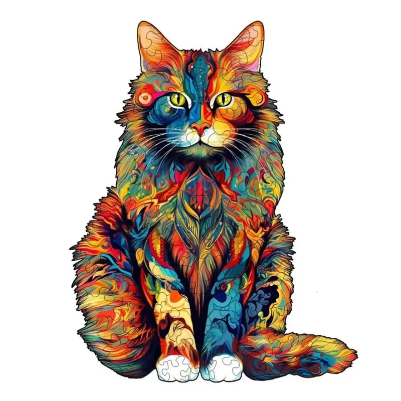 Puzzle en Bois Le Chat Mystique – Mysticat™