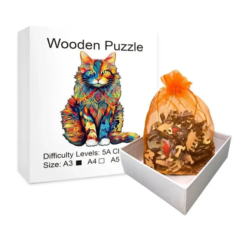 Puzzle en Bois Le Chat Mystique – Mysticat™