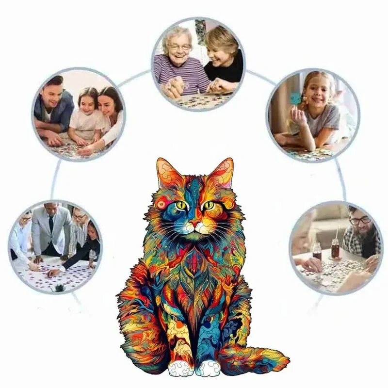 Puzzle en Bois Le Chat Mystique – Mysticat™