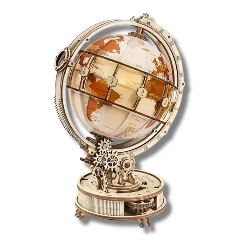 Puzzle 3D Bois Globe Lumineux - TerraLumen™