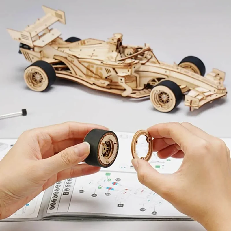Puzzle 3D Bois Voiture de Course - SpeedRacer™