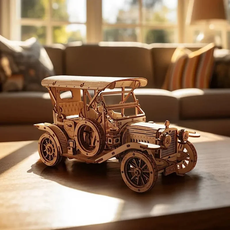 Puzzle 3D en Bois Voiture Rétro - VintageCruise™