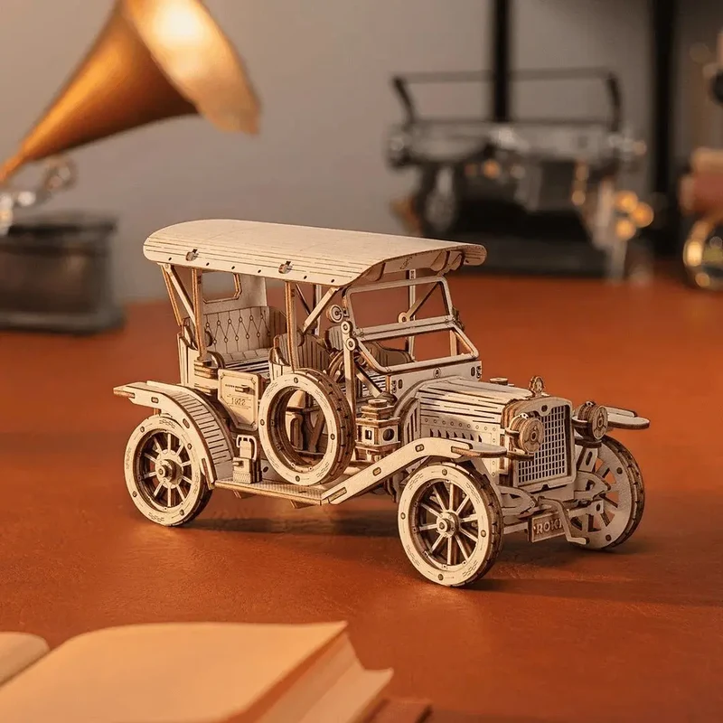 Puzzle 3D en Bois Voiture Rétro - VintageCruise™