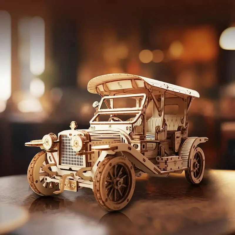 Puzzle 3D en Bois Voiture Rétro - VintageCruise™