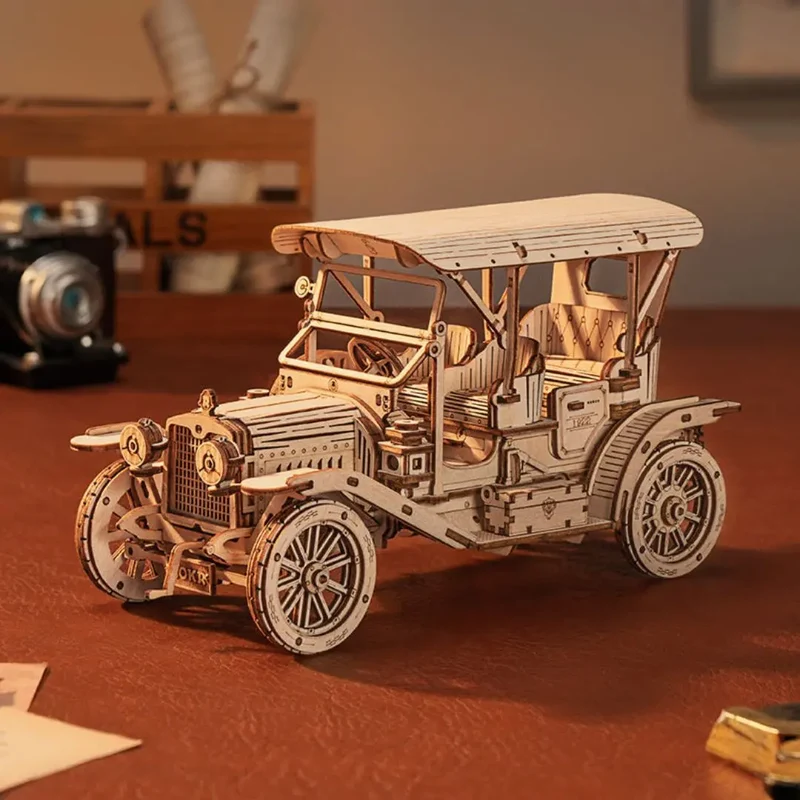 Puzzle 3D en Bois Voiture Rétro - VintageCruise™