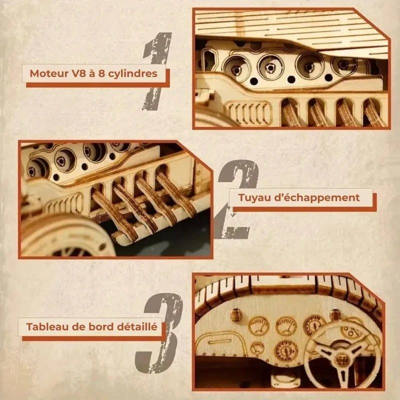 Puzzle 3D en Bois Voiture de Grand Prix - SpeedLegends™