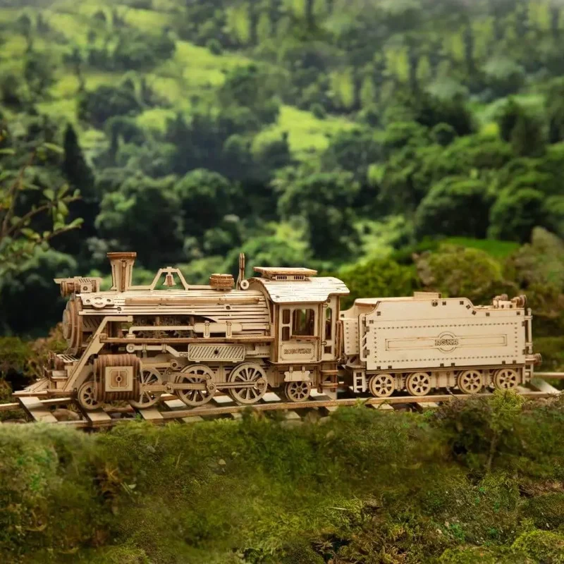 Puzzle 3D en Bois Locomotive Vintage - SteamExpress™
