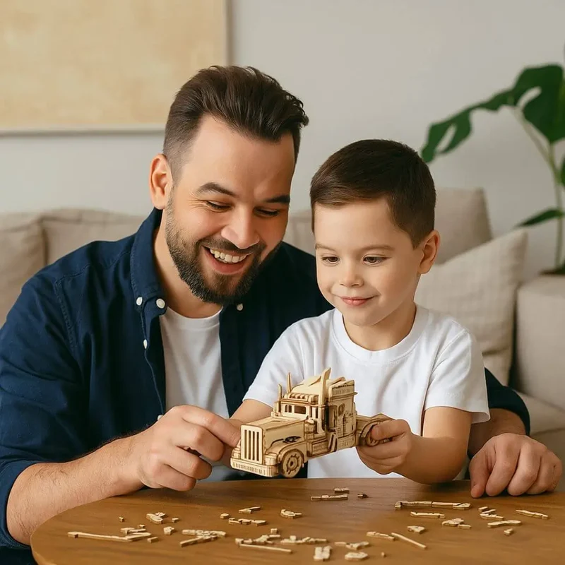 Puzzle 3D en Bois Camion Américain - PowerTruck™