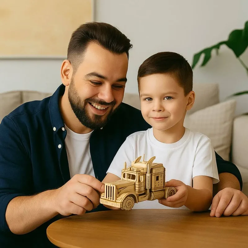 Puzzle 3D en Bois Camion Américain - PowerTruck™