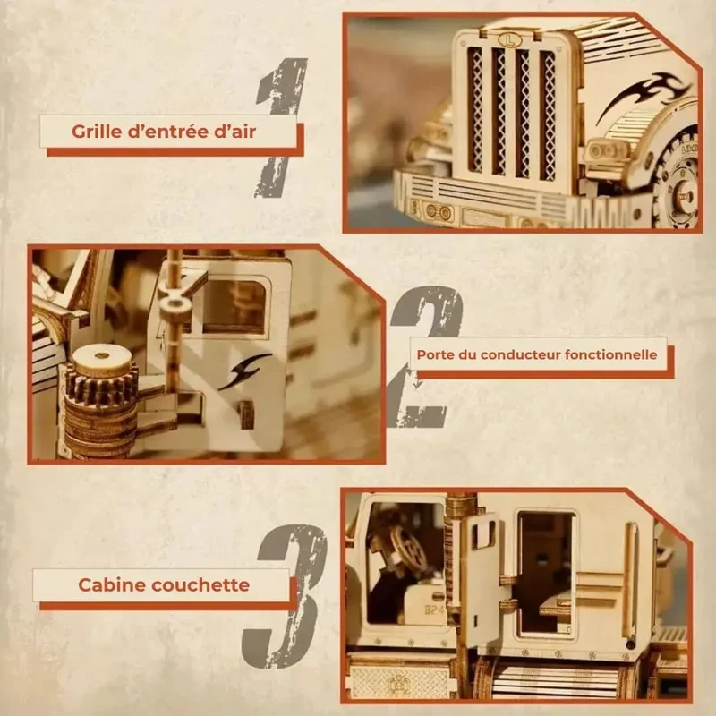 Puzzle 3D en Bois Camion Américain - PowerTruck™