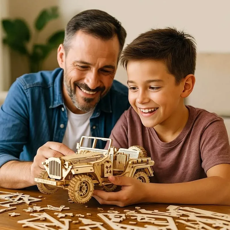 Puzzle 3D en Bois Jeep Militaire - ArmyJeep™