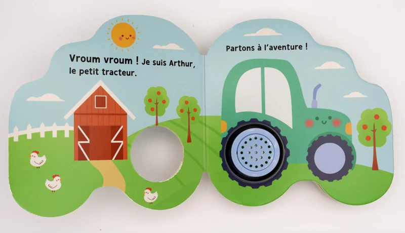 Livre petits véhicules sonores | Tracteur
