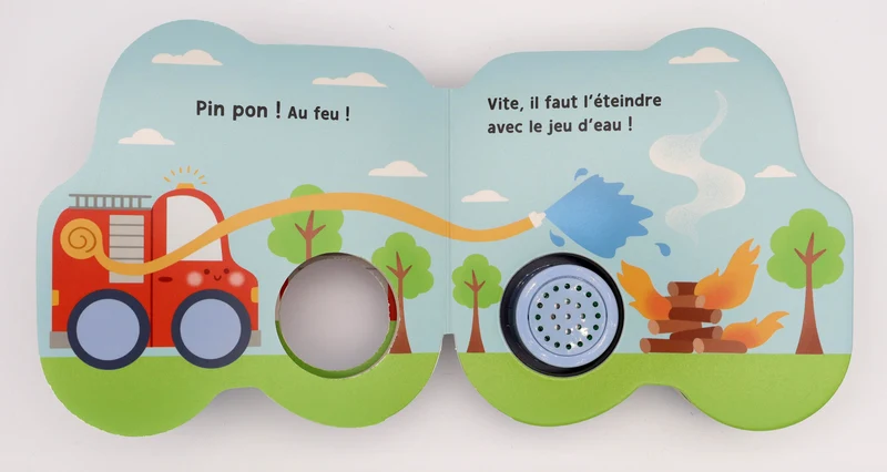 Livre petits véhicules sonores | Camion de pompiers