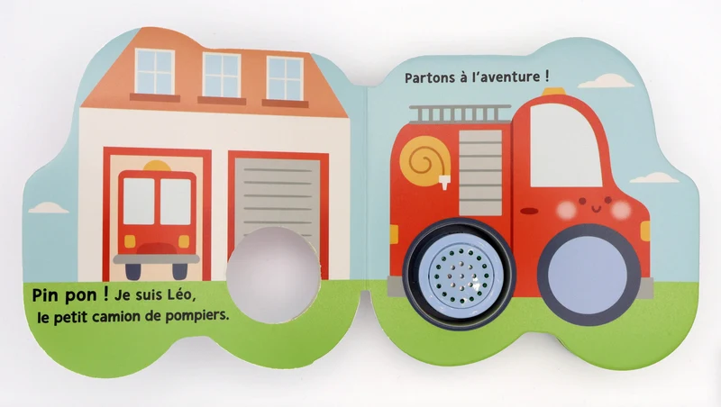 Livre petits véhicules sonores | Camion de pompiers
